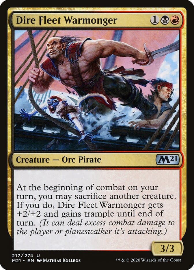 Dire Fleet Warmonger — Core Set 2021