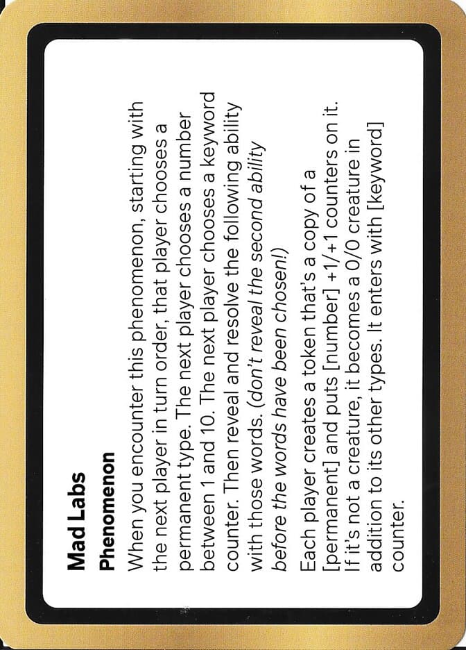 Mad Labs — Black Lotus Unknown Planechase