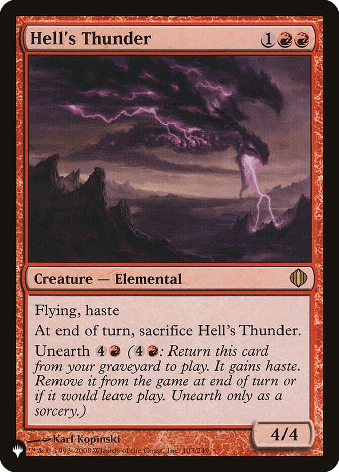 Hell's Thunder — The List