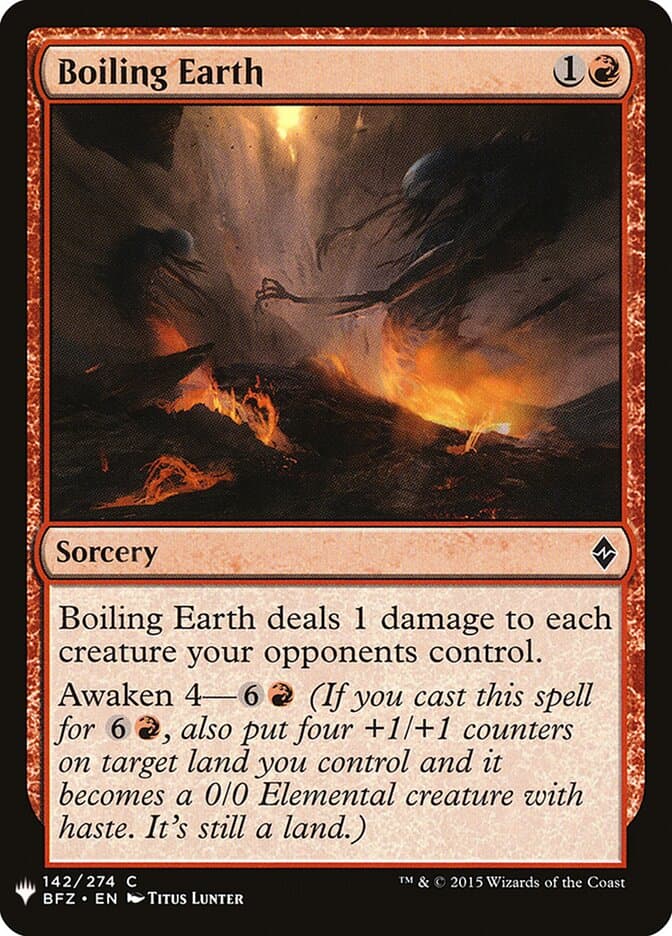 Boiling Earth — The List