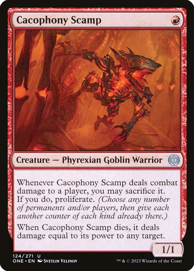 Cacophony Scamp — Phyrexia: All Will Be One