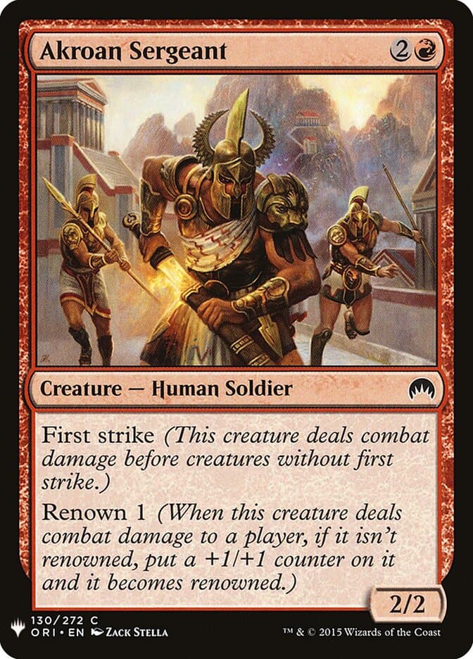 Akroan Sergeant — The List