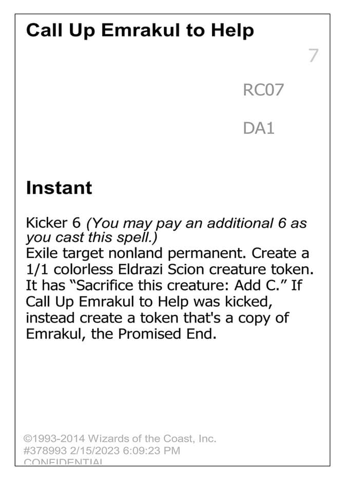 Call Up Emrakul to Help — Unknown Event