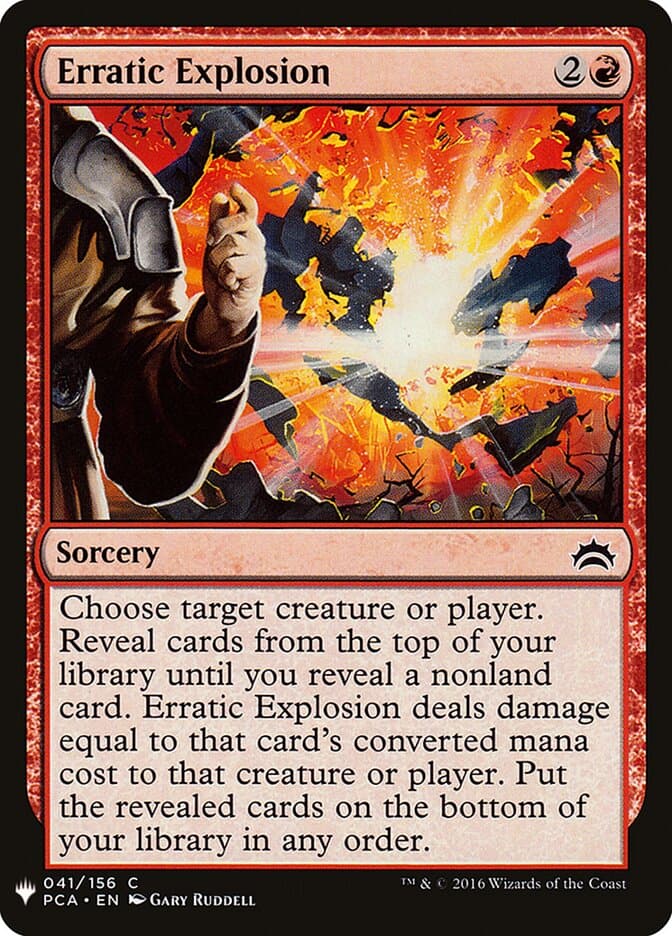 Erratic Explosion — The List