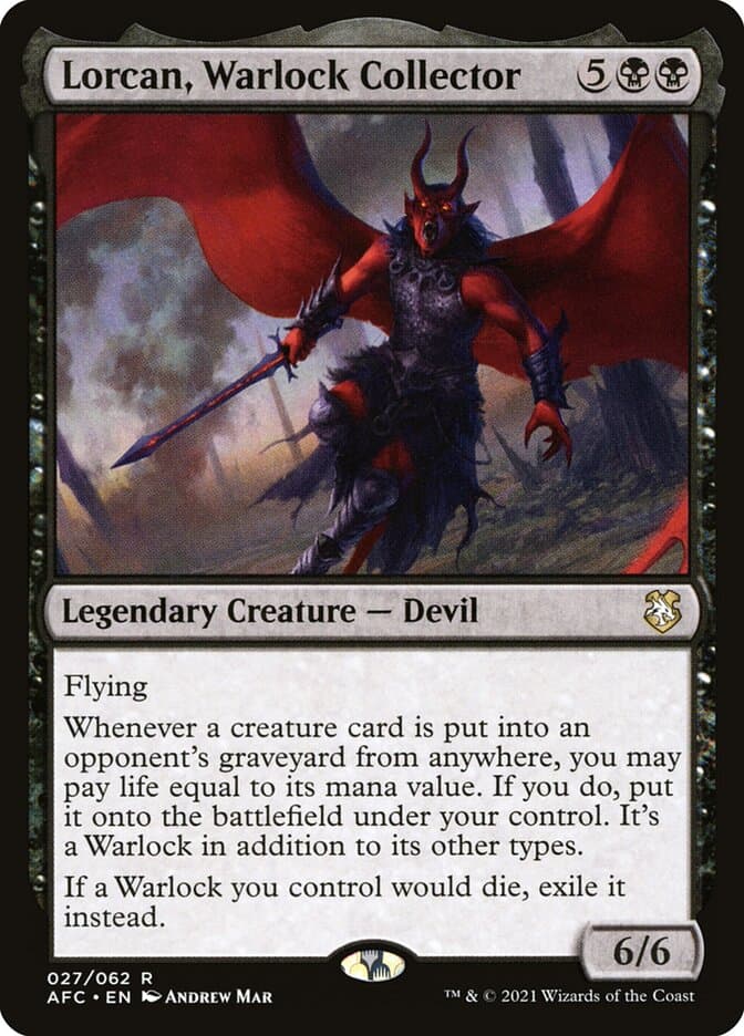 Lorcan, Warlock Collector — Forgotten Realms Commander