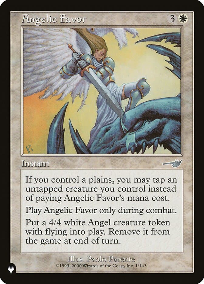 Angelic Favor — The List