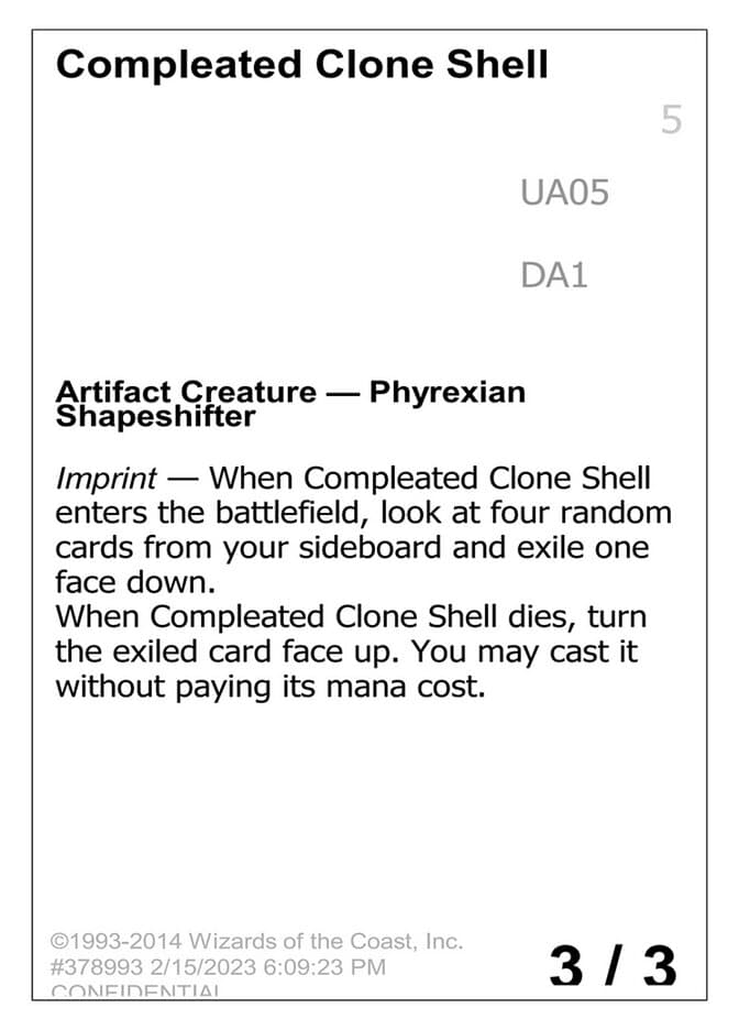 Compleated Clone Shell — Unknown Event