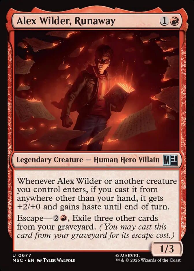 Alex Wilder, Runaway — Marvel Super Heroes Commander