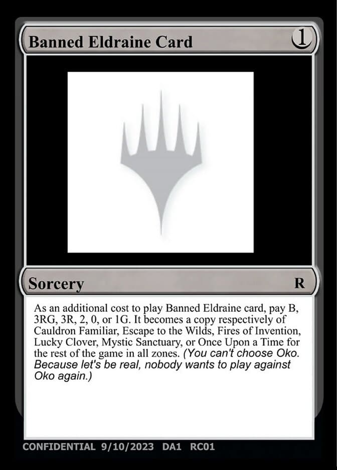 Banned Eldraine Card — Unknown Event