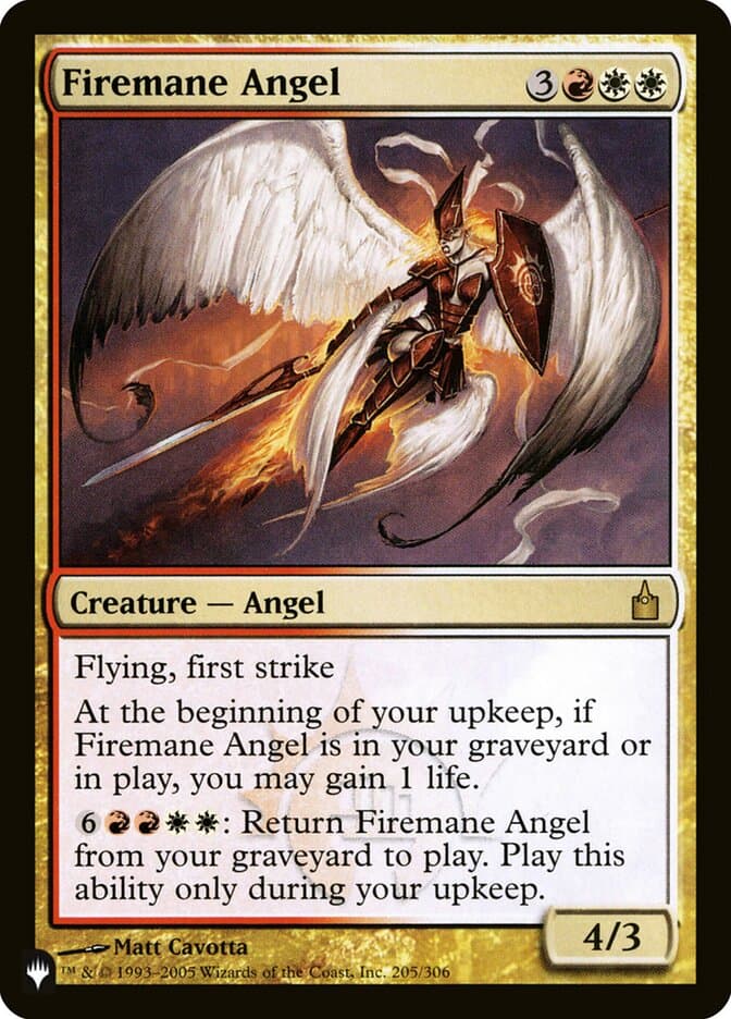 Firemane Angel — The List