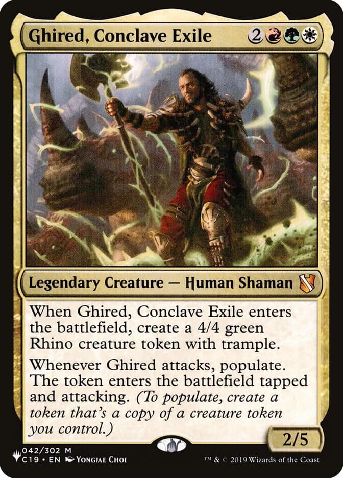 Ghired, Conclave Exile — The List