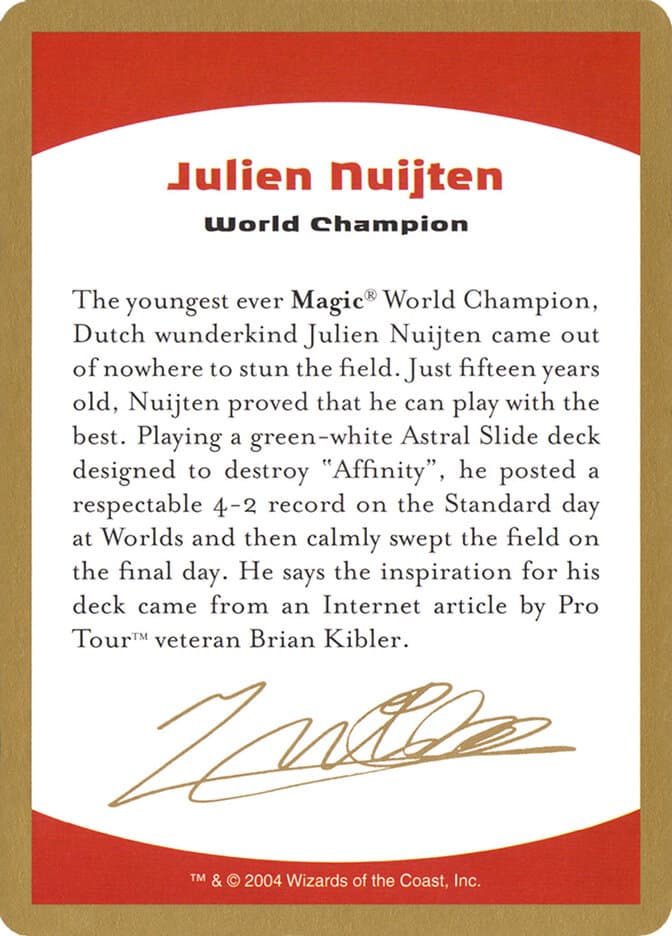 Julien Nuijten Bio — World Championship Decks 2004