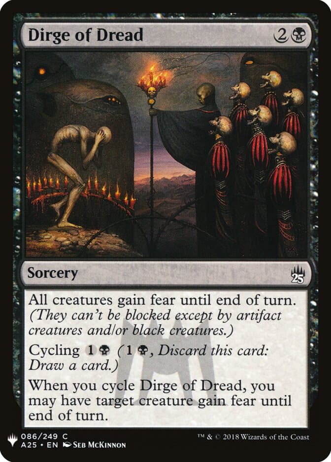 Dirge of Dread — The List