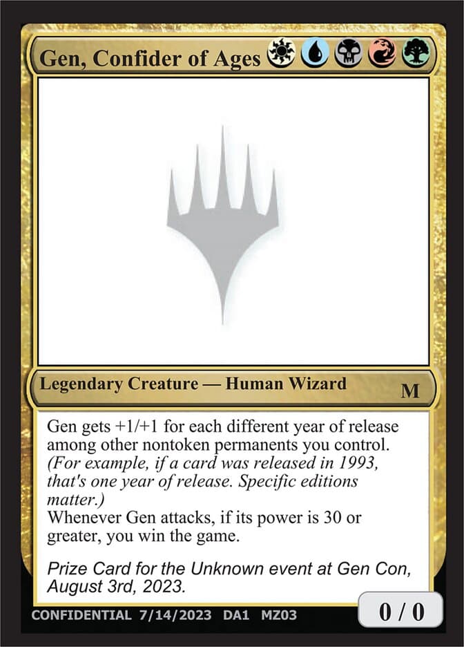 Gen, Confider of Ages — Unknown Event