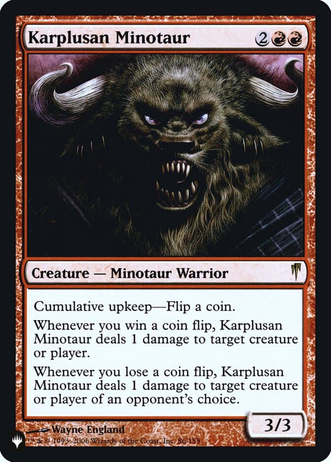 Karplusan Minotaur — The List
