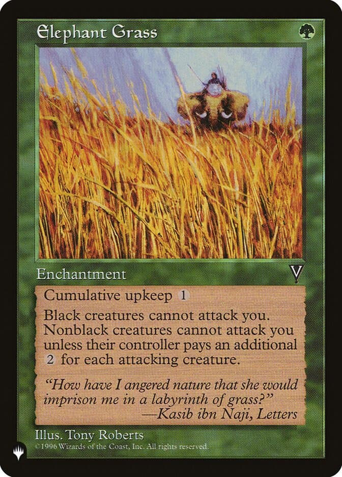 Elephant Grass — The List