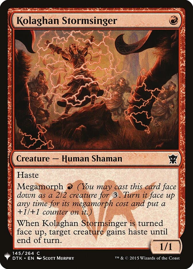 Kolaghan Stormsinger — The List